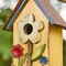 Set of 2 10.25''H Distressed Solid Wood Cottage Garden Birdhouse with 3D Flowers